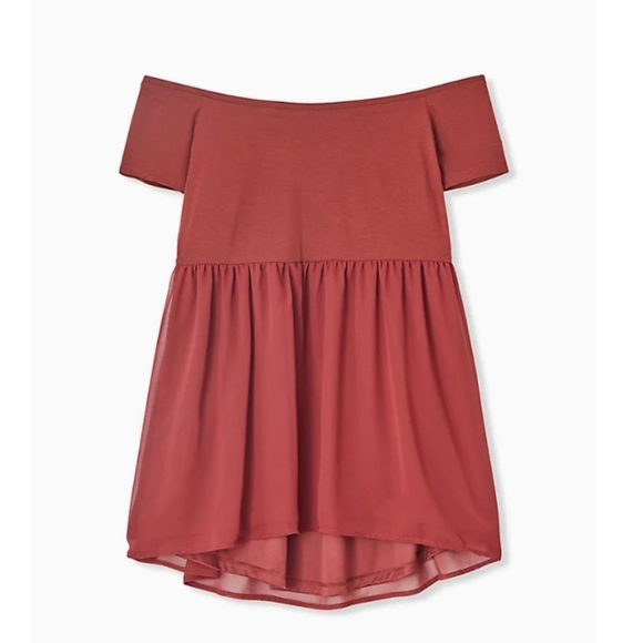 torrid Tops - Brick Red Torrid Off Shoulder Top 4X NWT
